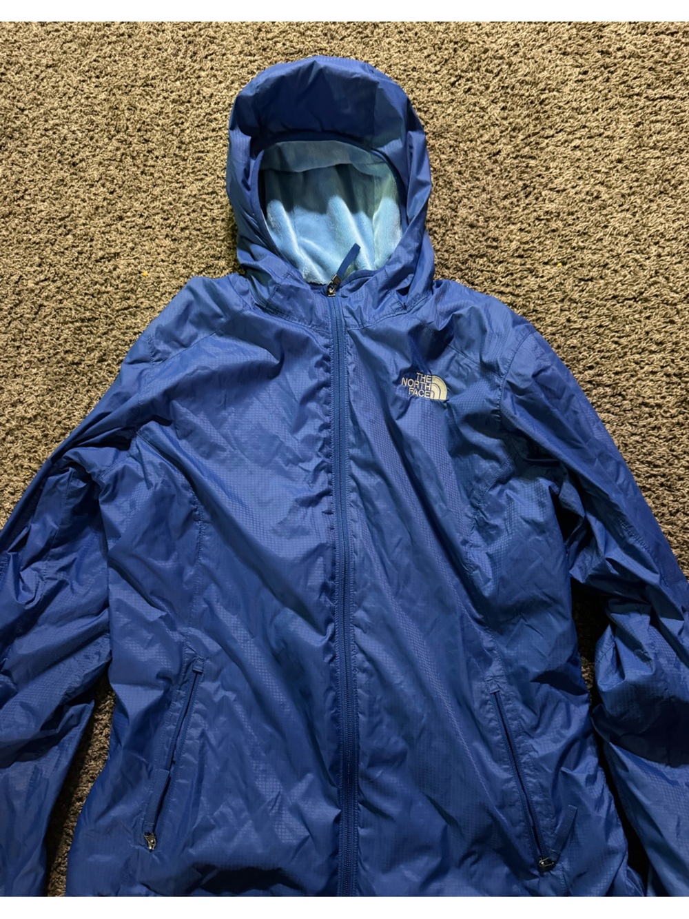 The North Face Women’s Blue Hooded Rain Jacket